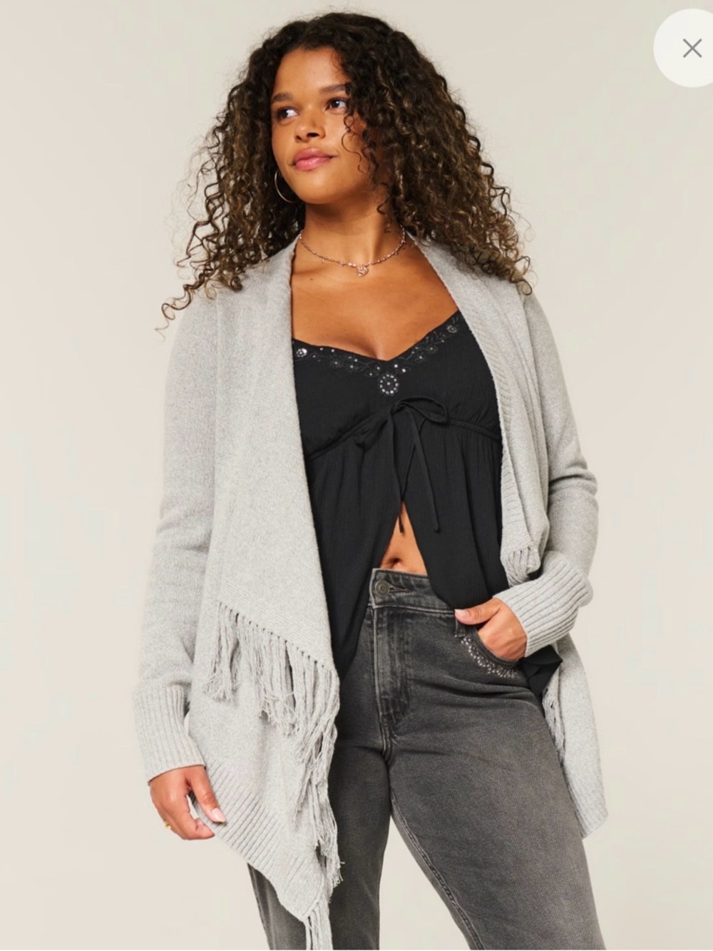 Hollister Easy Fringe No-close Cardigan Gray - Women